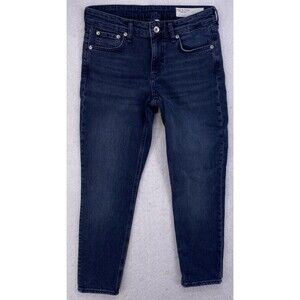 Rag & Bone CATE Mid-Rise Ankle Skinny Jeans Womens Size 26 DEKALB Dark Wash